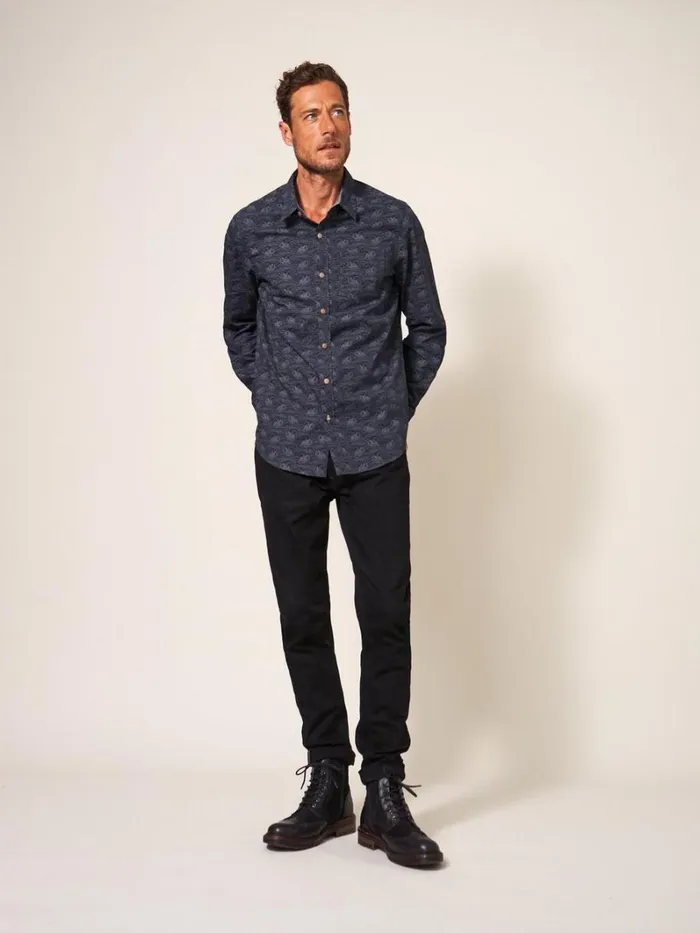 White Stuff SHIRTS Duck Printed Shirt Dark Navy 8211 Men White Stuff SHIRTS Duck Printed Shirt Dark Navy 8211 Men