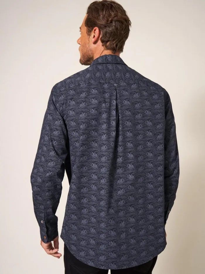 White Stuff SHIRTS Duck Printed Shirt Dark Navy 8211 Men White Stuff SHIRTS Duck Printed Shirt Dark Navy 8211 Men