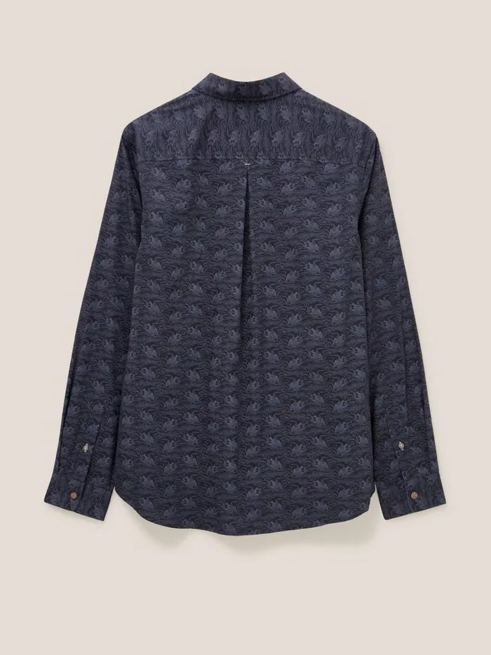 White Stuff SHIRTS Duck Printed Shirt Dark Navy 8211 Men White Stuff SHIRTS Duck Printed Shirt Dark Navy 8211 Men