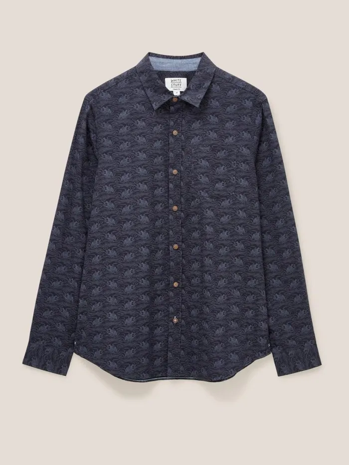 White Stuff SHIRTS Duck Printed Shirt Dark Navy 8211 Men White Stuff SHIRTS Duck Printed Shirt Dark Navy 8211 Men