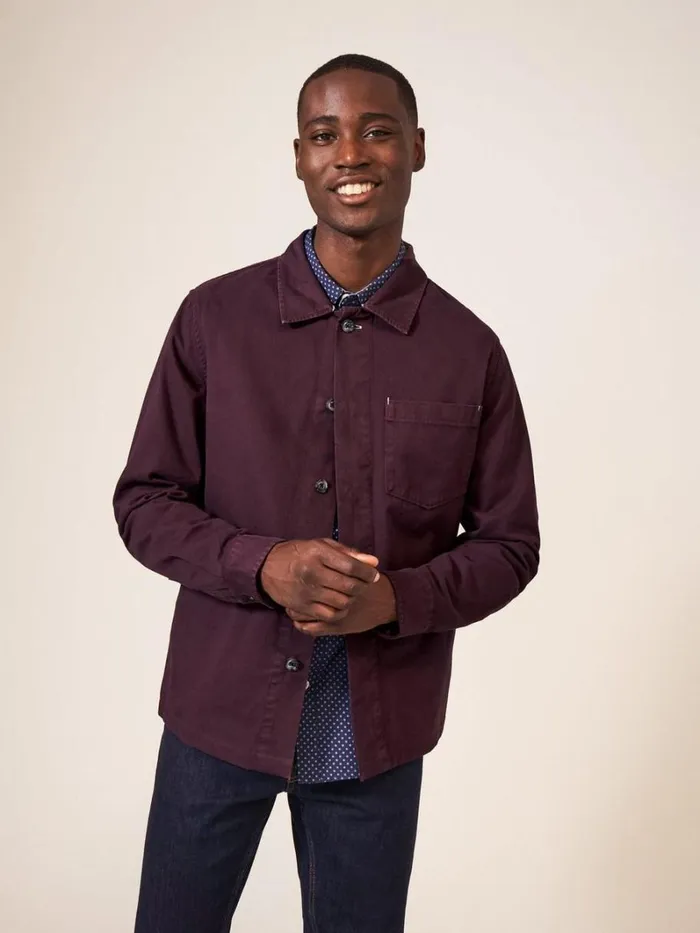 White Stuff SHIRTS Everade Shacket Dk Plum 8211 Men White Stuff SHIRTS Everade Shacket Dk Plum 8211 Men