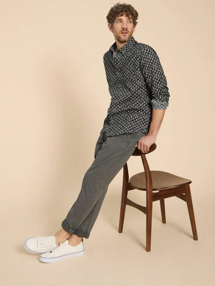 White Stuff SHIRTS Geo Floral Printed Shirt Navy Print 8211 Men