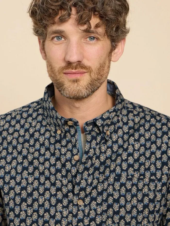 White Stuff SHIRTS Geo Floral Printed Shirt Navy Print 8211 Men White Stuff SHIRTS Geo Floral Printed Shirt Navy Print 8211 Men