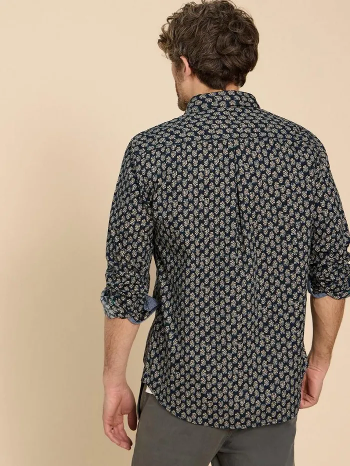 White Stuff SHIRTS Geo Floral Printed Shirt Navy Print 8211 Men White Stuff SHIRTS Geo Floral Printed Shirt Navy Print 8211 Men