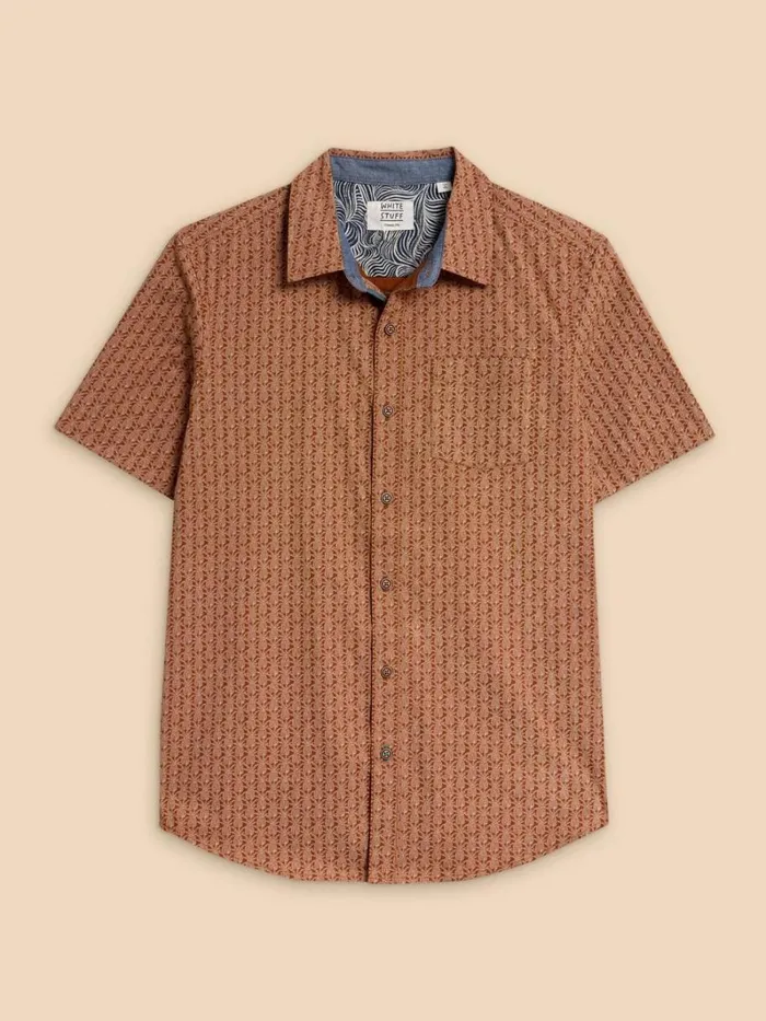 White Stuff SHIRTS Geo Pineapple Printed SS Shirt Orange Print 8211 Men White Stuff SHIRTS Geo Pineapple Printed SS Shirt Orange Print 8211 Men
