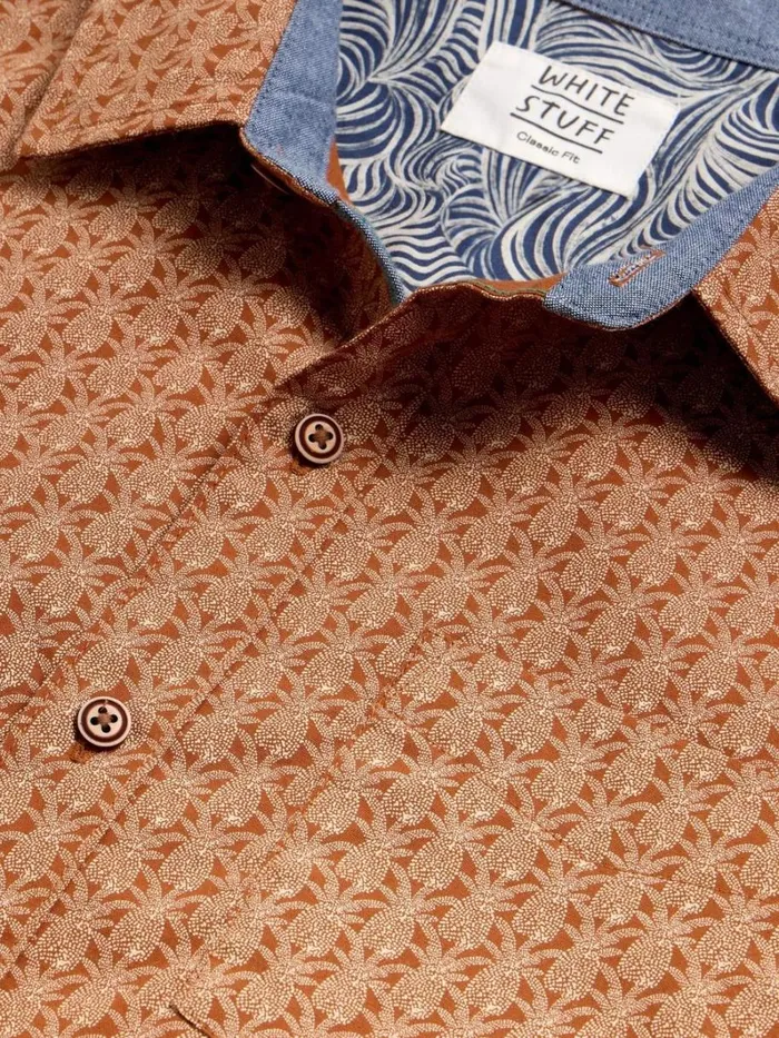 White Stuff SHIRTS Geo Pineapple Printed SS Shirt Orange Print 8211 Men White Stuff SHIRTS Geo Pineapple Printed SS Shirt Orange Print 8211 Men