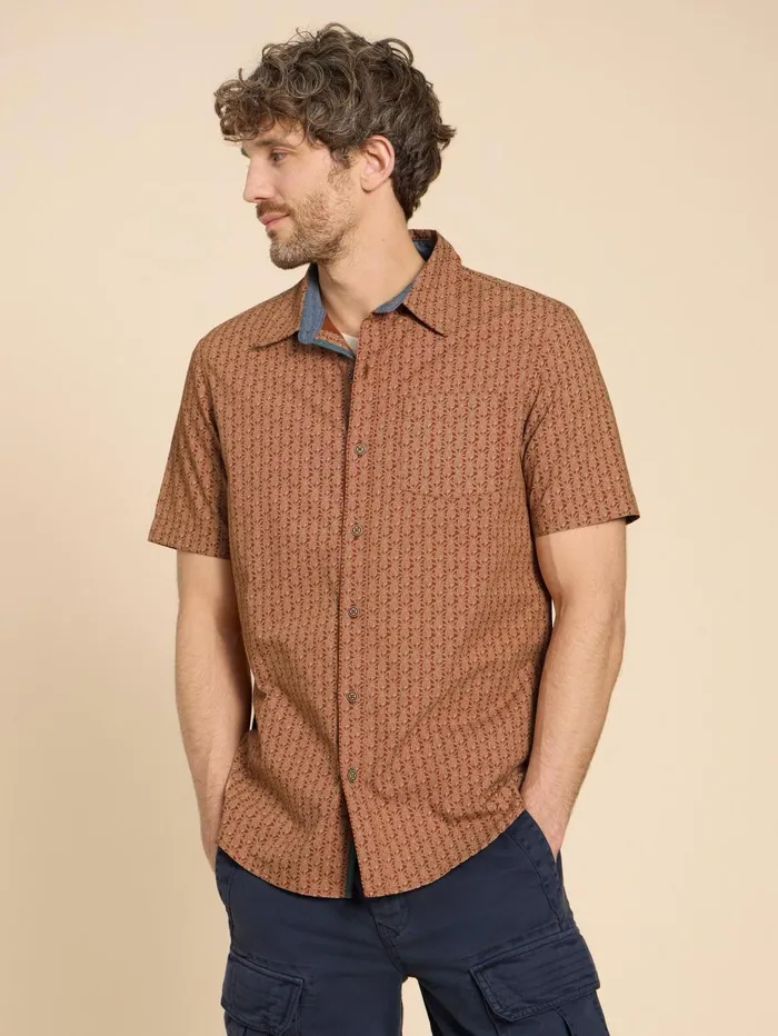 White Stuff SHIRTS Geo Pineapple Printed SS Shirt Orange Print 8211 Men White Stuff SHIRTS Geo Pineapple Printed SS Shirt Orange Print 8211 Men