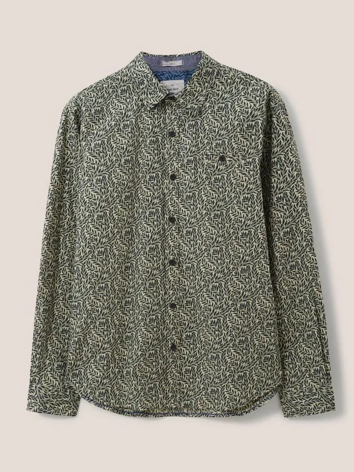 White Stuff SHIRTS Leaf Printed Shirt Dark Green 8211 Men White Stuff SHIRTS Leaf Printed Shirt Dark Green 8211 Men