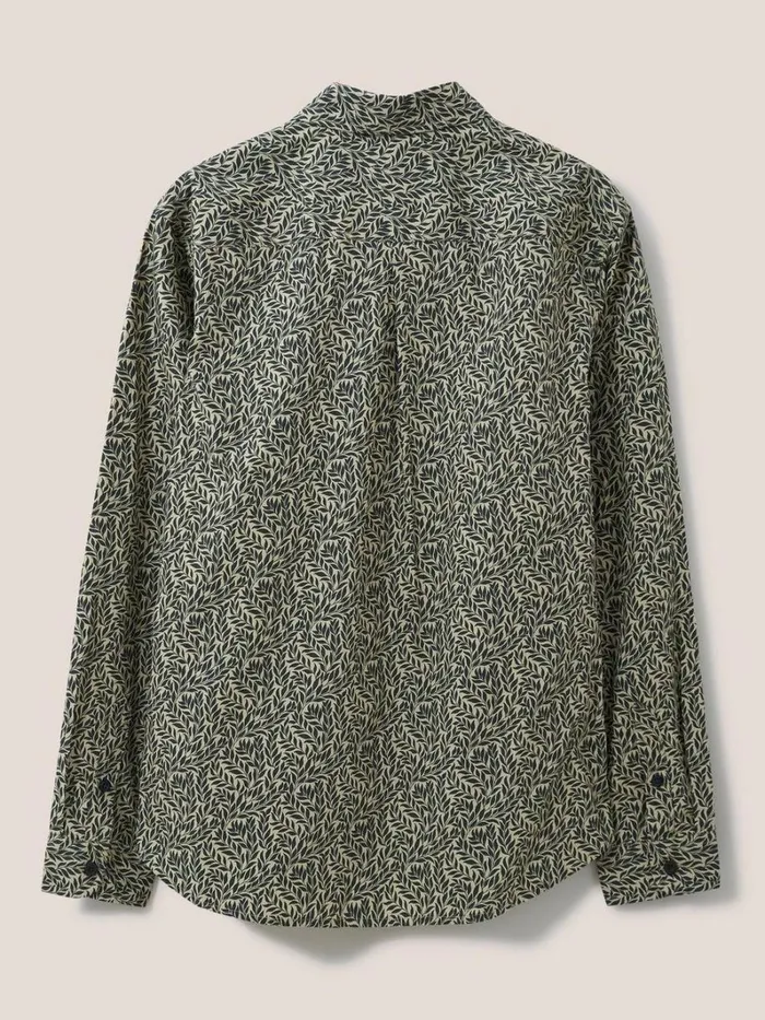 White Stuff SHIRTS Leaf Printed Shirt Dark Green 8211 Men White Stuff SHIRTS Leaf Printed Shirt Dark Green 8211 Men