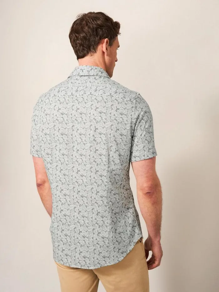 White Stuff SHIRTS Leaf Printed Slim Fit Shirt Dusty Green 8211 Men White Stuff SHIRTS Leaf Printed Slim Fit Shirt Dusty Green 8211 Men