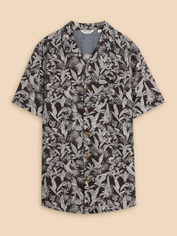 White Stuff SHIRTS Monkey Printed Shirt Black Print 8211 Men White Stuff SHIRTS Monkey Printed Shirt Black Print 8211 Men