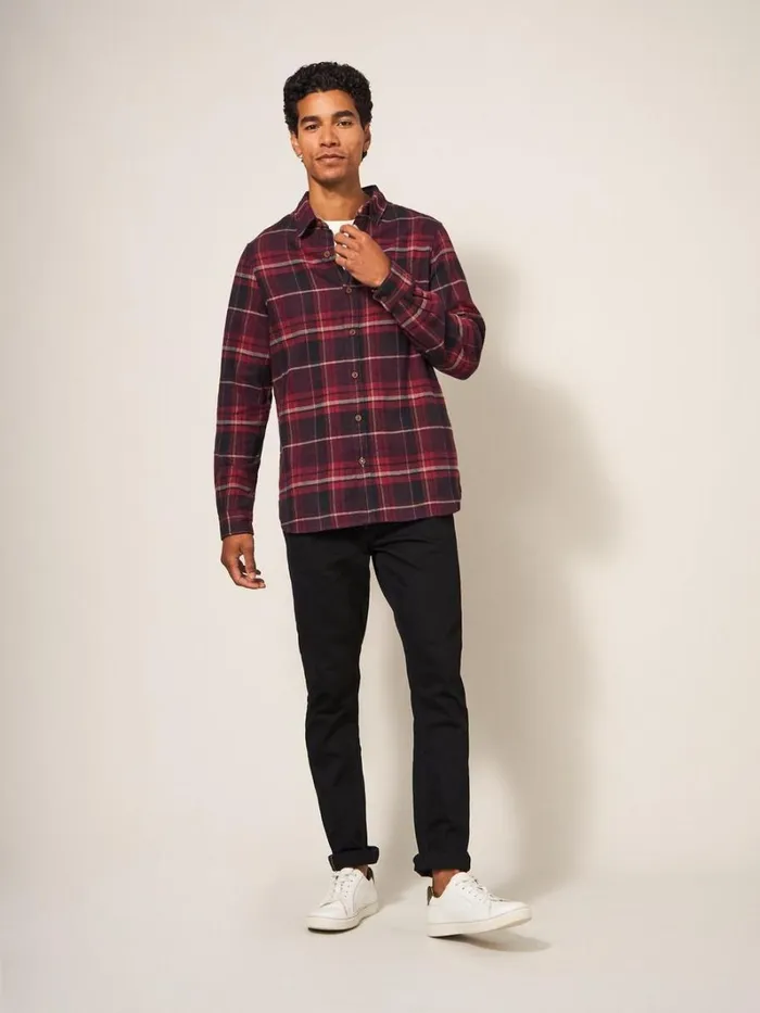 White Stuff SHIRTS Moxley Brushed Check Shirt Dk Red 8211 Men