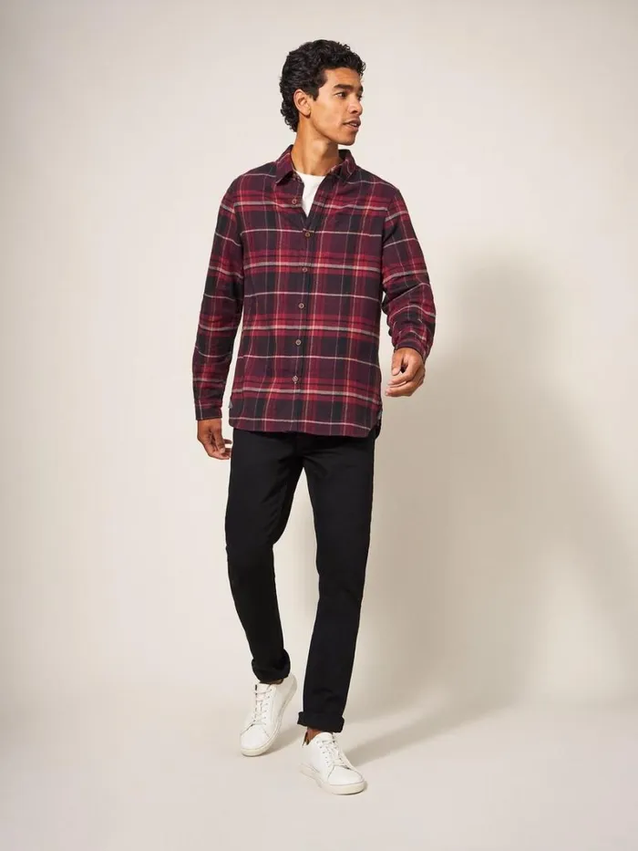 White Stuff SHIRTS Moxley Brushed Check Shirt Dk Red 8211 Men White Stuff SHIRTS Moxley Brushed Check Shirt Dk Red 8211 Men