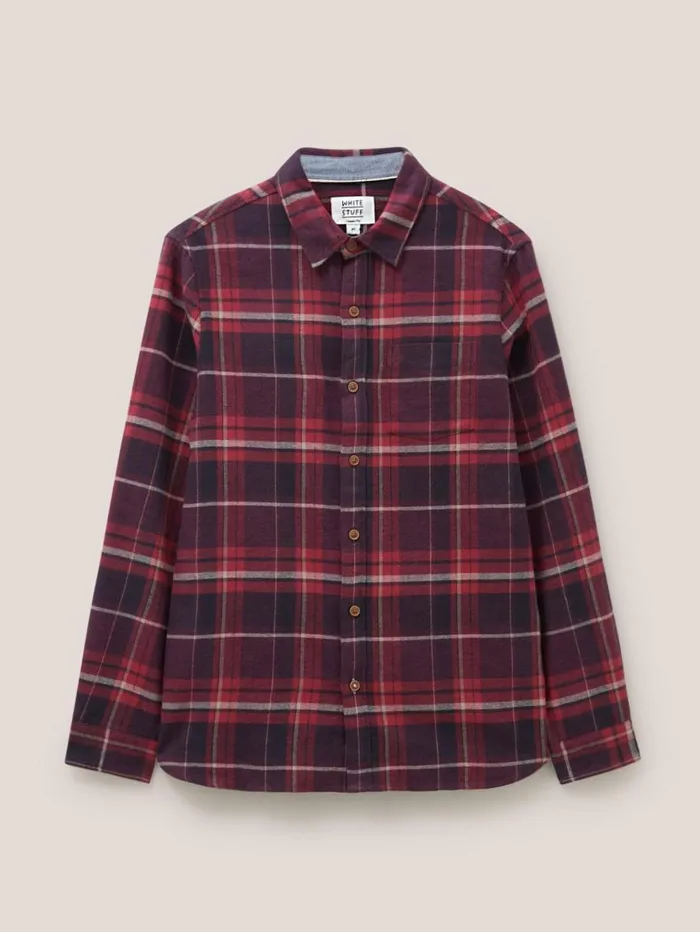 White Stuff SHIRTS Moxley Brushed Check Shirt Dk Red 8211 Men White Stuff SHIRTS Moxley Brushed Check Shirt Dk Red 8211 Men