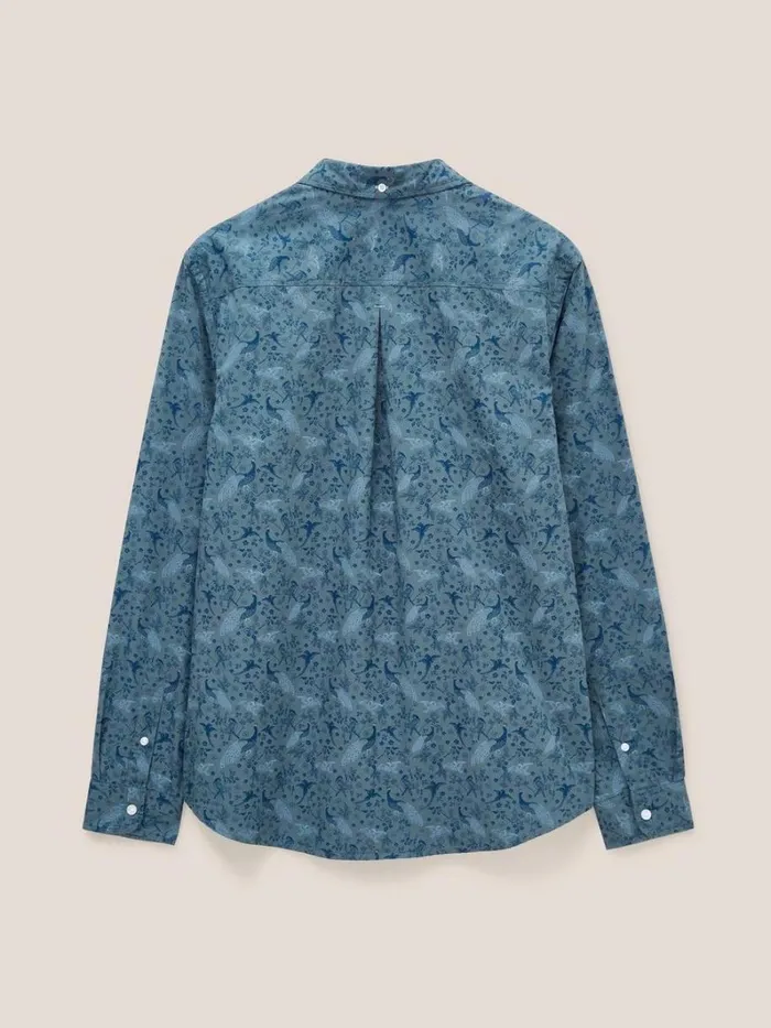 White Stuff SHIRTS Peacock Printed Classic Shirt Blue Print 8211 Men White Stuff SHIRTS Peacock Printed Classic Shirt Blue Print 8211 Men