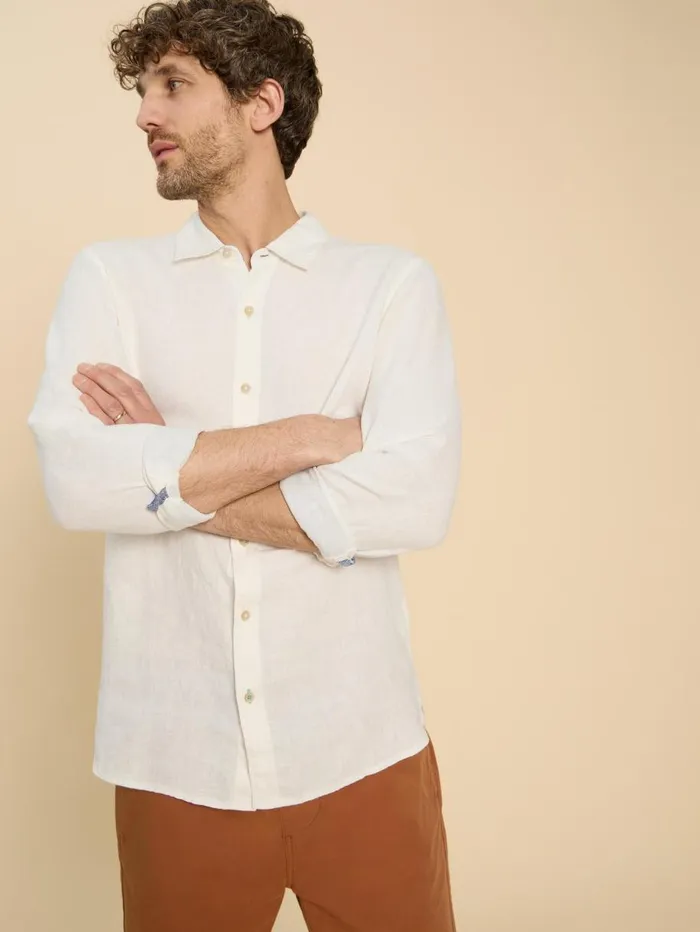 White Stuff SHIRTS Pembroke LS Linen Shirt Brilliant White 8211 Men White Stuff SHIRTS Pembroke LS Linen Shirt Brilliant White 8211 Men