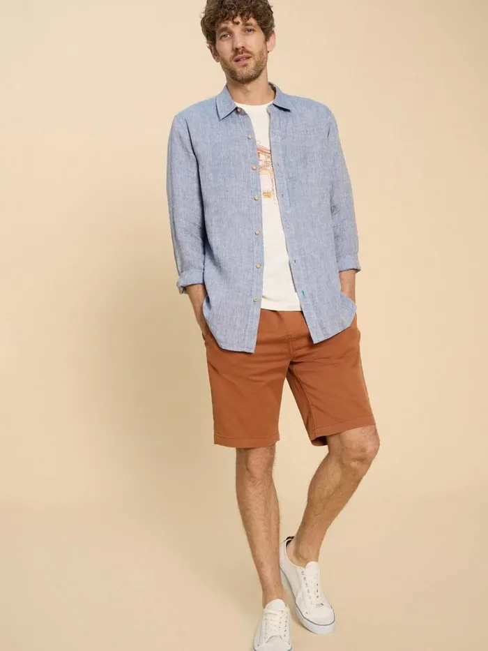White Stuff SHIRTS Pembroke LS Linen Shirt Chambray Blue 8211 Men
