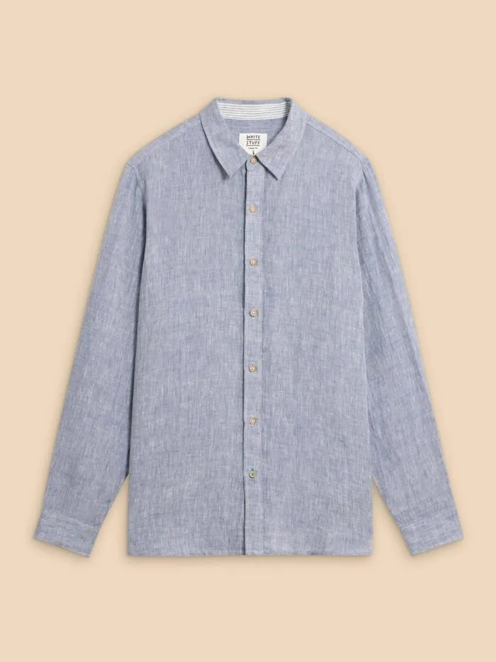 White Stuff SHIRTS Pembroke LS Linen Shirt Chambray Blue 8211 Men White Stuff SHIRTS Pembroke LS Linen Shirt Chambray Blue 8211 Men