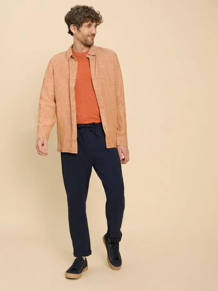 White Stuff SHIRTS Pembroke LS Linen Shirt Dark Orange 8211 Men