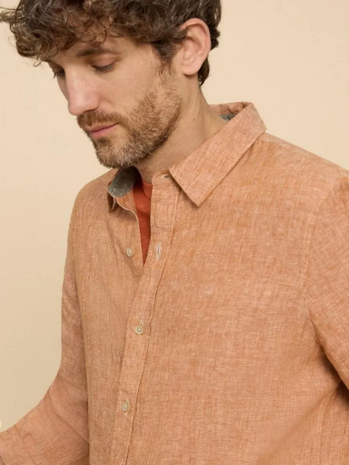 White Stuff SHIRTS Pembroke LS Linen Shirt Dark Orange 8211 Men White Stuff SHIRTS Pembroke LS Linen Shirt Dark Orange 8211 Men