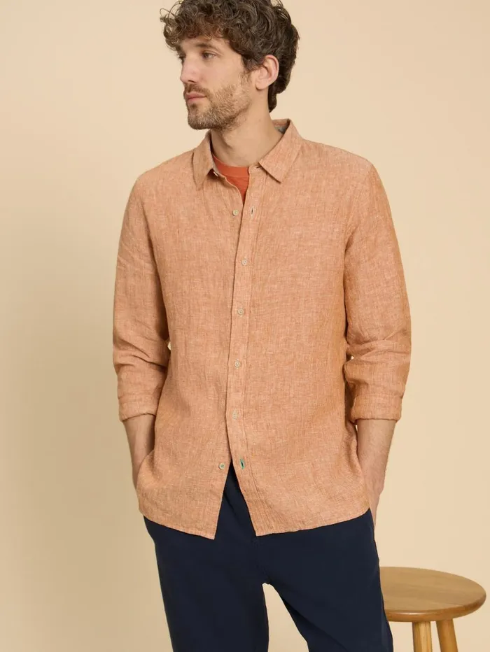 White Stuff SHIRTS Pembroke LS Linen Shirt Dark Orange 8211 Men White Stuff SHIRTS Pembroke LS Linen Shirt Dark Orange 8211 Men