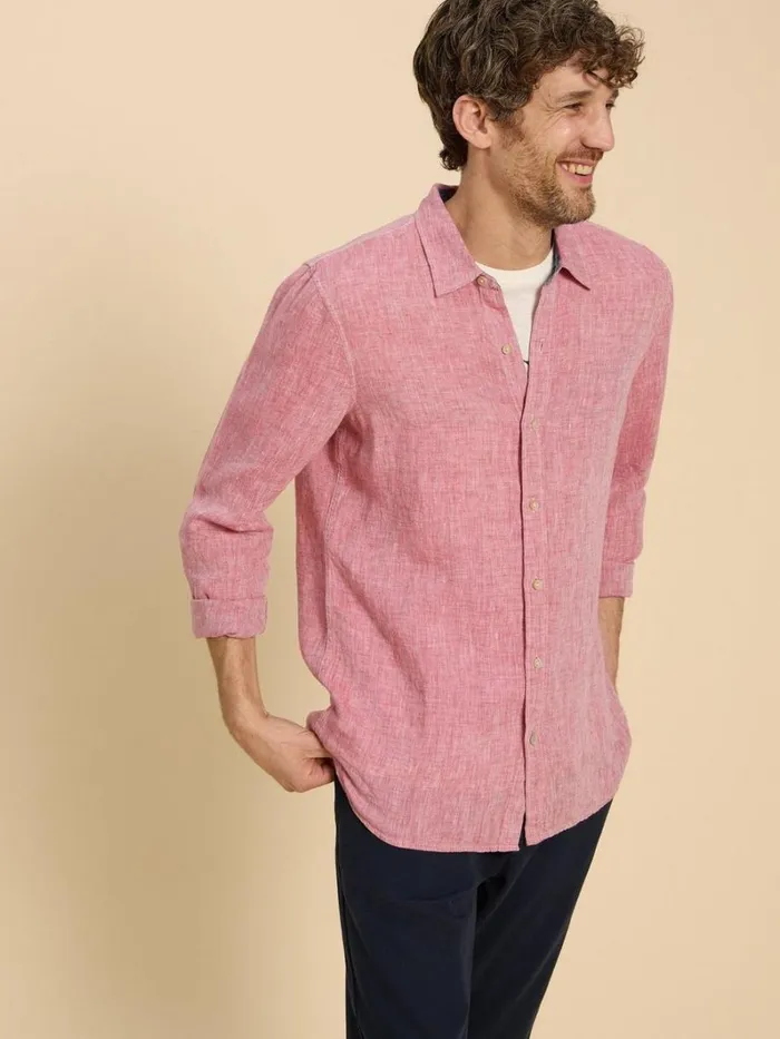White Stuff SHIRTS Pembroke LS Linen Shirt Mid Red 8211 Men White Stuff SHIRTS Pembroke LS Linen Shirt Mid Red 8211 Men