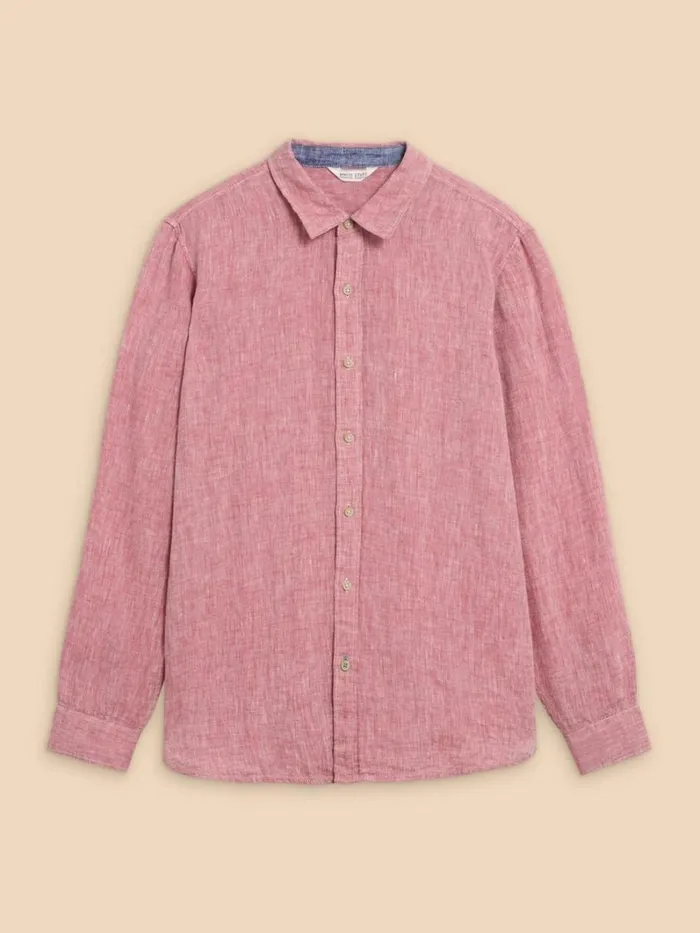 White Stuff SHIRTS Pembroke LS Linen Shirt Mid Red 8211 Men White Stuff SHIRTS Pembroke LS Linen Shirt Mid Red 8211 Men