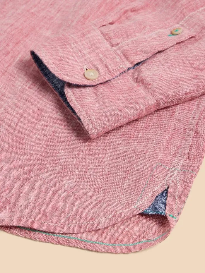 White Stuff SHIRTS Pembroke LS Linen Shirt Mid Red 8211 Men White Stuff SHIRTS Pembroke LS Linen Shirt Mid Red 8211 Men