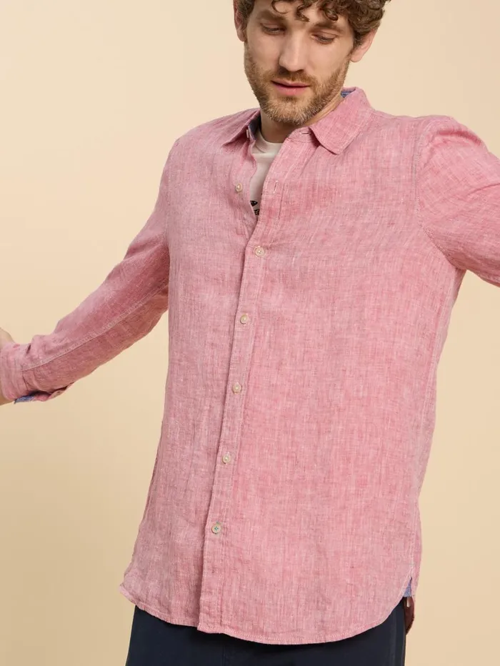 White Stuff SHIRTS Pembroke LS Linen Shirt Mid Red 8211 Men White Stuff SHIRTS Pembroke LS Linen Shirt Mid Red 8211 Men