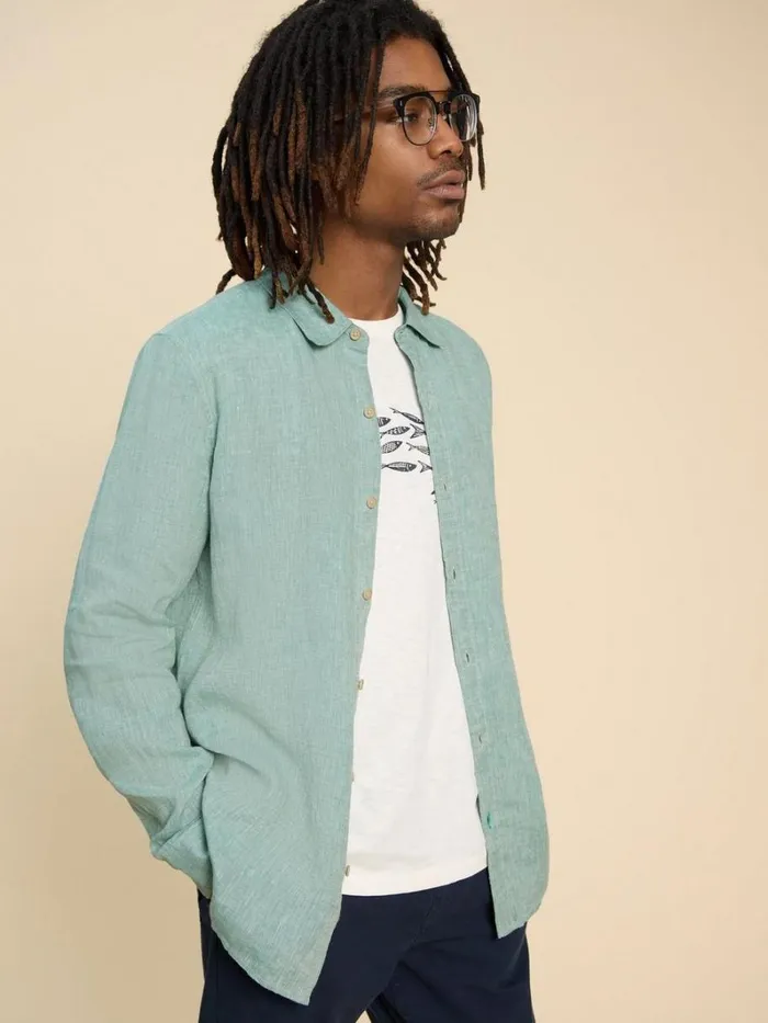 White Stuff SHIRTS Pembroke LS Linen Shirt Mint Green 8211 Men White Stuff SHIRTS Pembroke LS Linen Shirt Mint Green 8211 Men