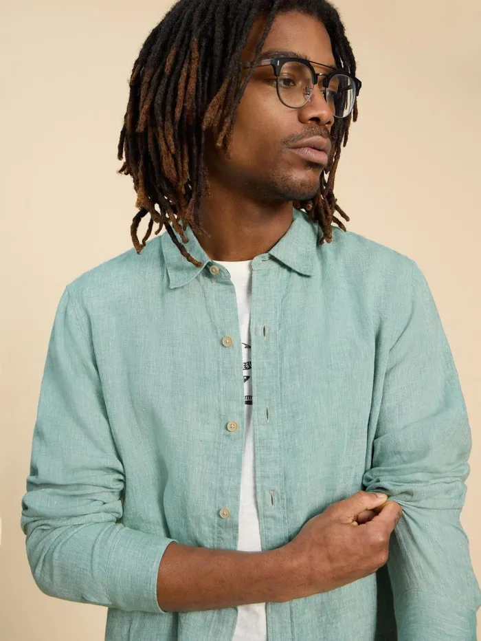 White Stuff SHIRTS Pembroke LS Linen Shirt Mint Green 8211 Men White Stuff SHIRTS Pembroke LS Linen Shirt Mint Green 8211 Men