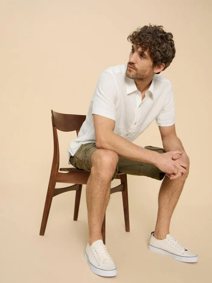 White Stuff SHIRTS Pembroke SS Linen Shirt Brilliant White 8211 Men