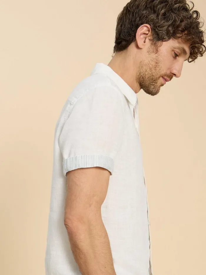 White Stuff SHIRTS Pembroke SS Linen Shirt Brilliant White 8211 Men White Stuff SHIRTS Pembroke SS Linen Shirt Brilliant White 8211 Men