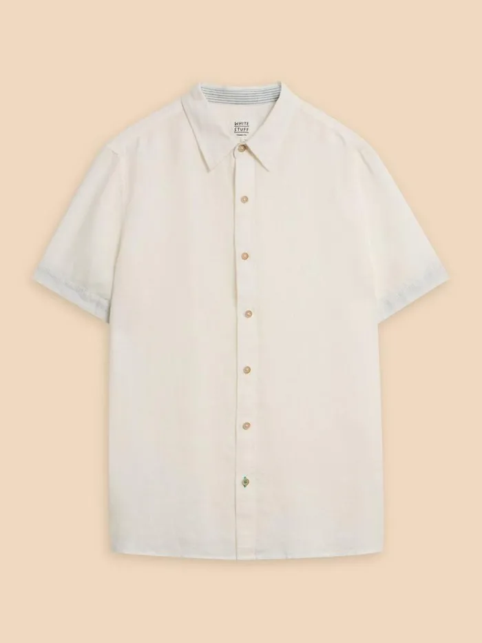 White Stuff SHIRTS Pembroke SS Linen Shirt Brilliant White 8211 Men White Stuff SHIRTS Pembroke SS Linen Shirt Brilliant White 8211 Men