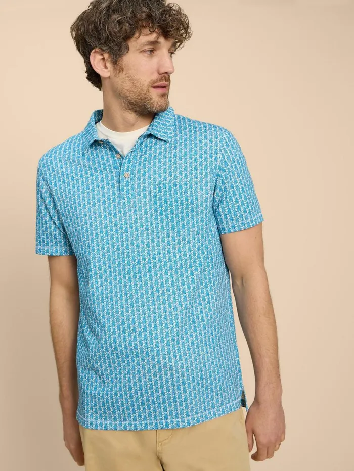 White Stuff SHIRTS Pineapple Printed Polo White Print 8211 Men White Stuff SHIRTS Pineapple Printed Polo White Print 8211 Men