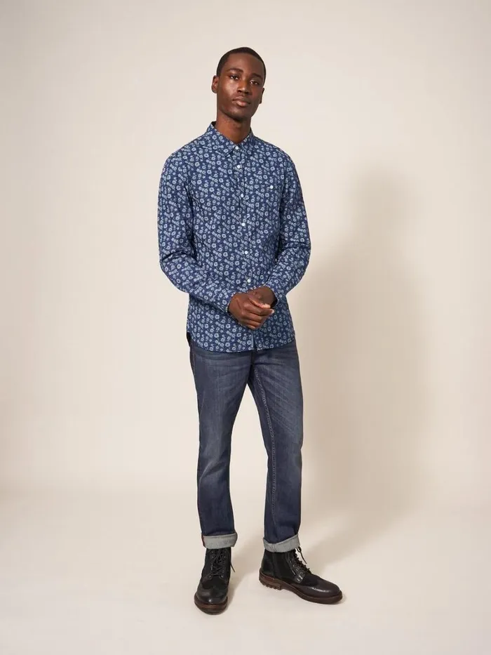 White Stuff SHIRTS Scattered Flower Printed Shirt Dark Navy 8211 Men White Stuff SHIRTS Scattered Flower Printed Shirt Dark Navy 8211 Men