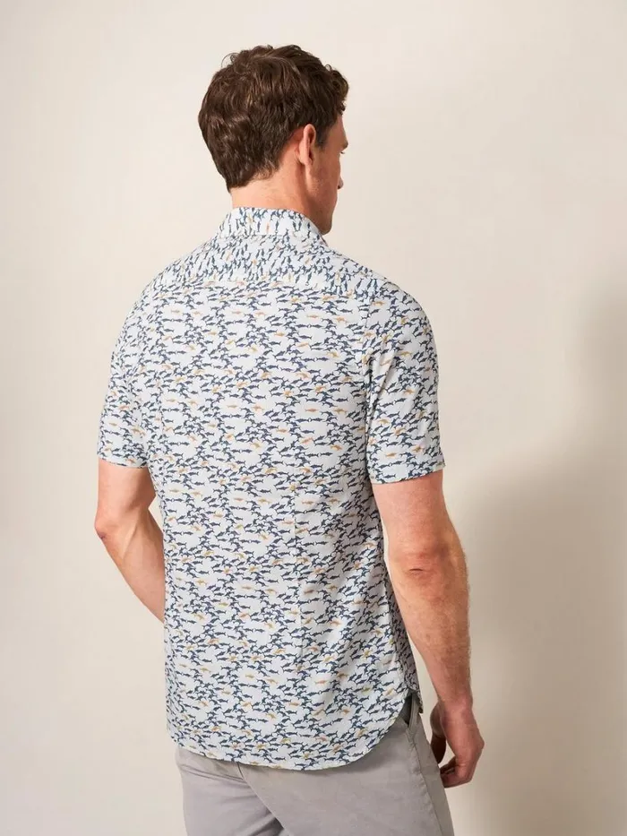 White Stuff SHIRTS Shark Printed Shirt White Multi 8211 Men White Stuff SHIRTS Shark Printed Shirt White Multi 8211 Men