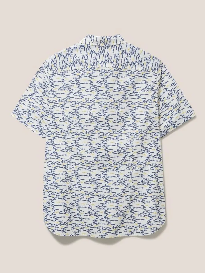 White Stuff SHIRTS Shark Printed Shirt White Multi 8211 Men White Stuff SHIRTS Shark Printed Shirt White Multi 8211 Men