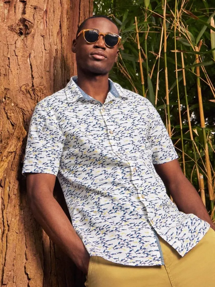 White Stuff SHIRTS Shark Printed Shirt White Multi 8211 Men White Stuff SHIRTS Shark Printed Shirt White Multi 8211 Men