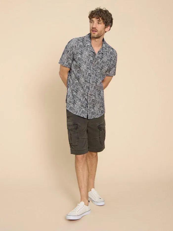 White Stuff SHIRTS Waves Printed SS Shirt Navy Print 8211 Men