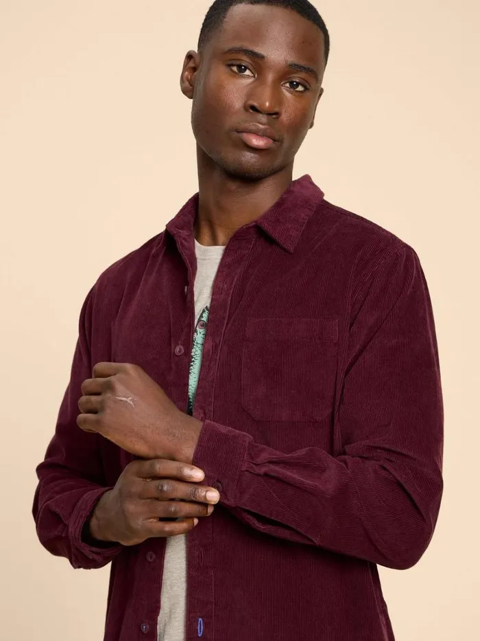 White Stuff SHIRTS Whitwick Cord Shirt Dk Red 8211 Men White Stuff SHIRTS Whitwick Cord Shirt Dk Red 8211 Men