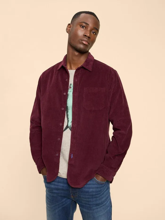 White Stuff SHIRTS Whitwick Cord Shirt Dk Red 8211 Men White Stuff SHIRTS Whitwick Cord Shirt Dk Red 8211 Men