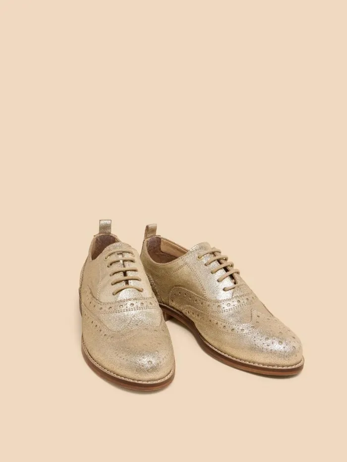 White Stuff SHOES Thistle Lace Up Leather Brogue Gold Tone Metallic 8211 Women White Stuff SHOES Thistle Lace Up Leather Brogue Gold Tone Metallic 8211 Women