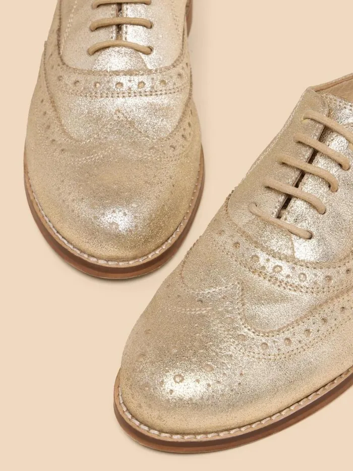 White Stuff SHOES Thistle Lace Up Leather Brogue Gold Tone Metallic 8211 Women White Stuff SHOES Thistle Lace Up Leather Brogue Gold Tone Metallic 8211 Women