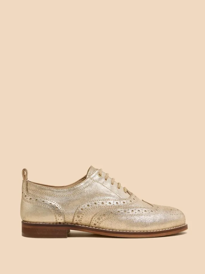 White Stuff SHOES Thistle Lace Up Leather Brogue Gold Tone Metallic 8211 Women White Stuff SHOES Thistle Lace Up Leather Brogue Gold Tone Metallic 8211 Women
