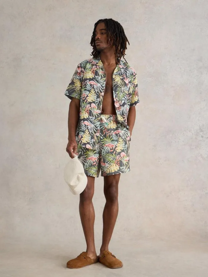 White Stuff SHORTS Flamingo Swimshort Black Print 8211 Men White Stuff SHORTS Flamingo Swimshort Black Print 8211 Men