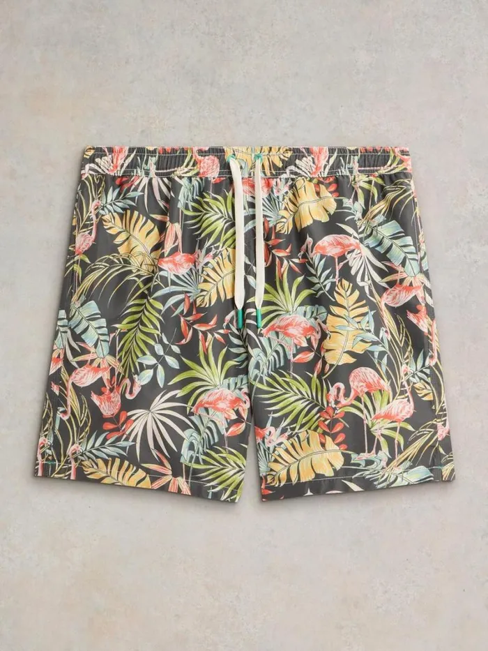 White Stuff SHORTS Flamingo Swimshort Black Print 8211 Men White Stuff SHORTS Flamingo Swimshort Black Print 8211 Men