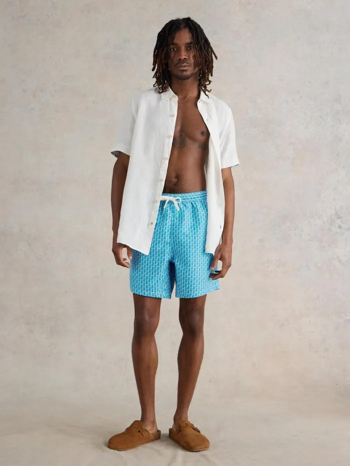 White Stuff SHORTS Geo Pineapple Swimshort Blue Print 8211 Men White Stuff SHORTS Geo Pineapple Swimshort Blue Print 8211 Men