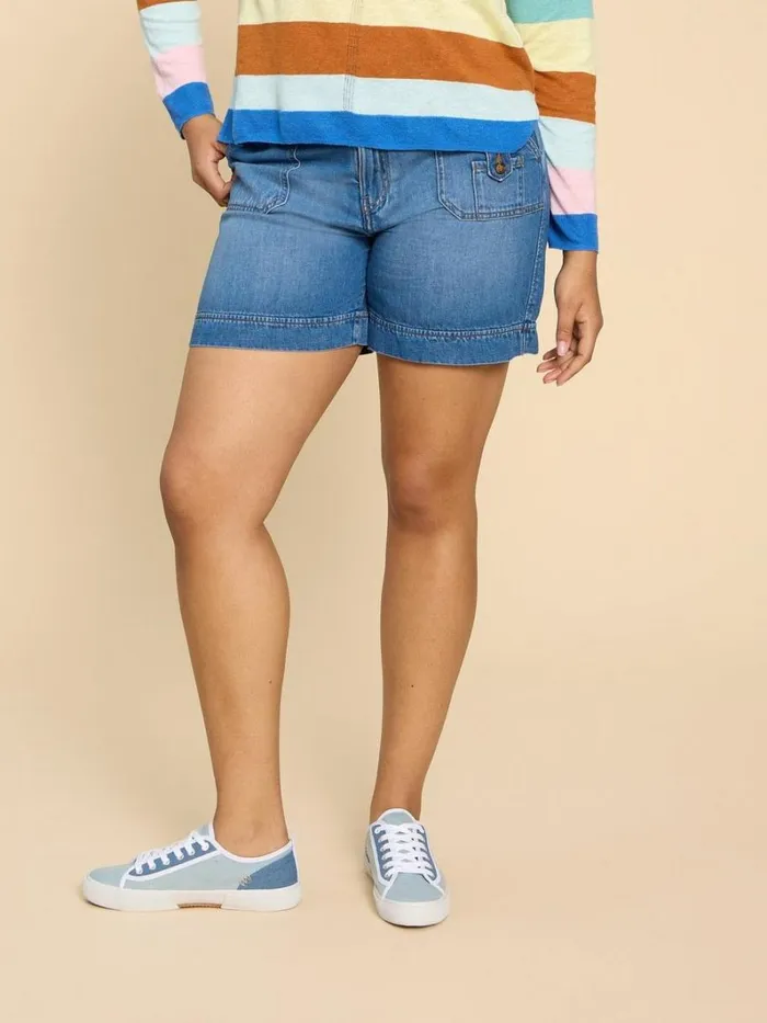White Stuff SHORTS Mollie Combat Denim Shorts Mid Denim 8211 Women