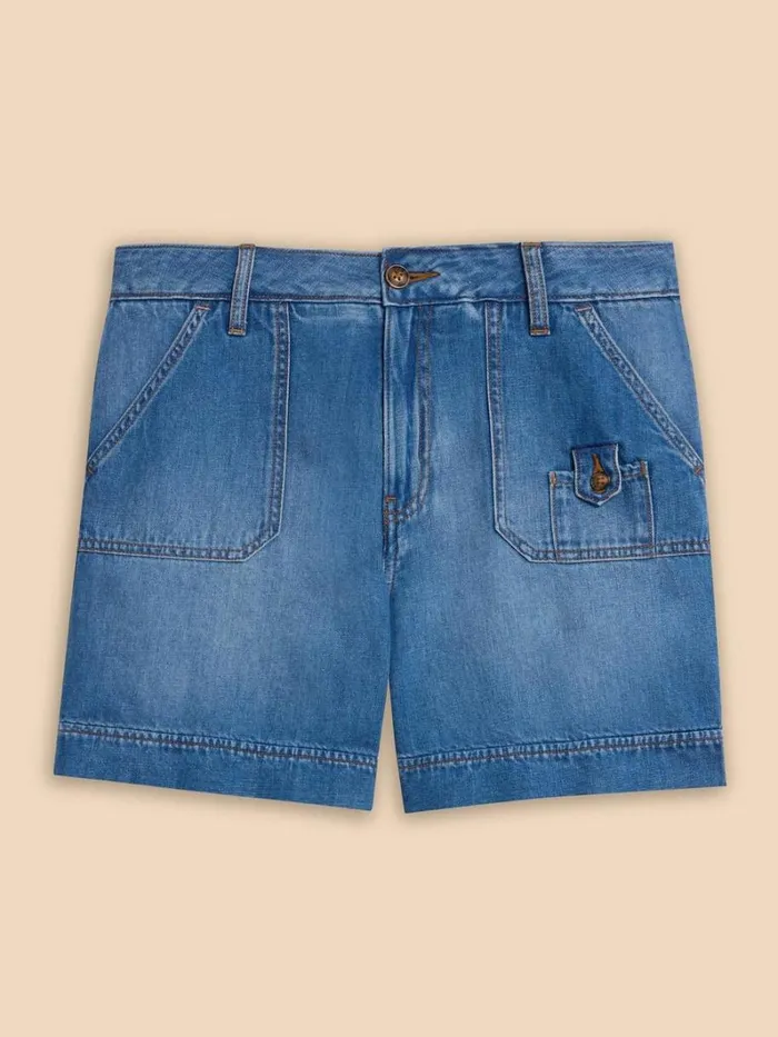 White Stuff SHORTS Mollie Combat Denim Shorts Mid Denim 8211 Women White Stuff SHORTS Mollie Combat Denim Shorts Mid Denim 8211 Women